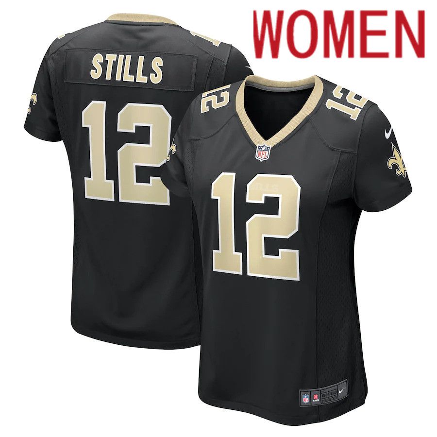 Women New Orleans Saints 12 Kenny Stills Nike Black Game NFL Jersey